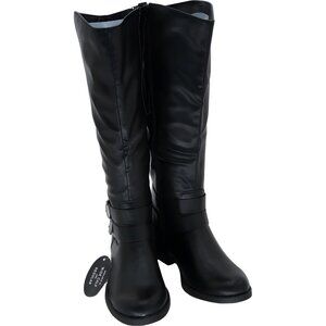 Style Co Maliaa Buckled Riding Knee-High Boots Black Women's US 6M